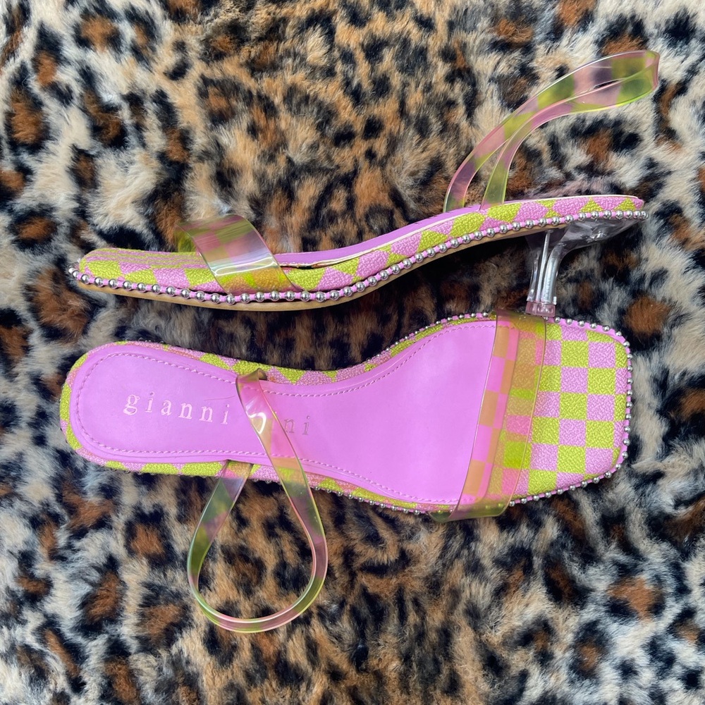 Gianni Bini Vibrant Pink and Green Heels